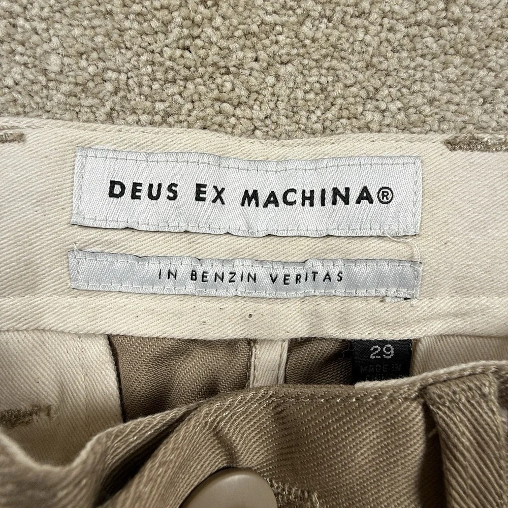 Deus Ex Machina Ford Pant 29x32 Tan Washed Sand Brown Slim Fit Chino